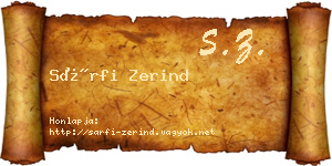 Sárfi Zerind névjegykártya